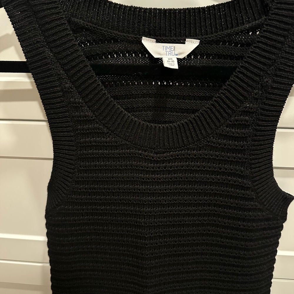 Time and Tru Classic Black Knit Top